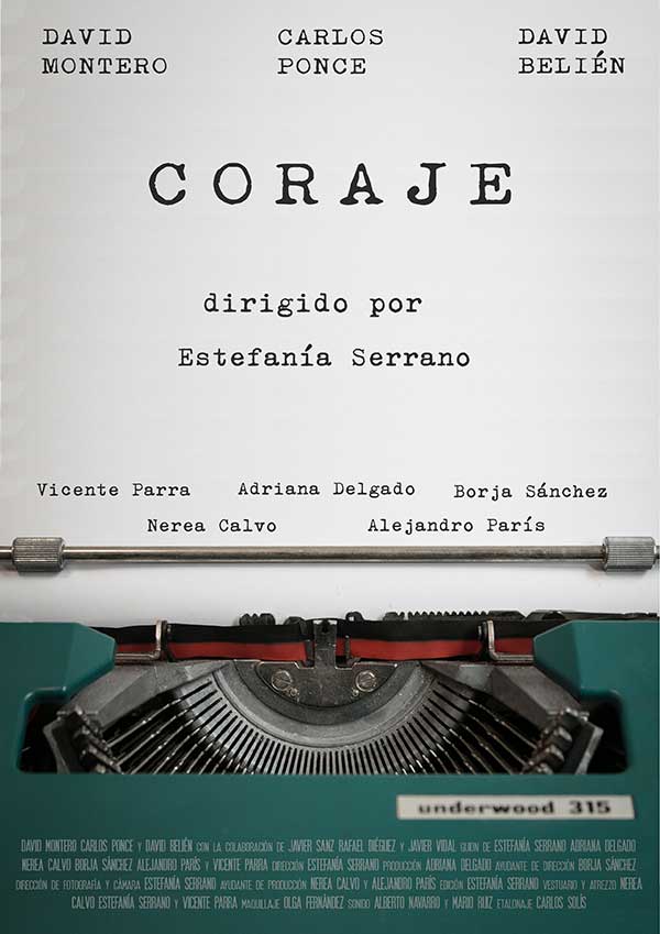 Cartel y link al cortometraje "Coraje" Cartel del cortometraje "Coraje"